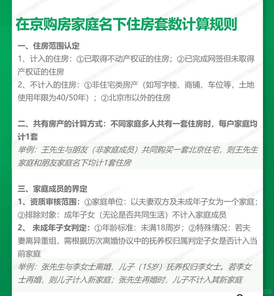 🔥在京购房家庭名下住房套数计算规则！