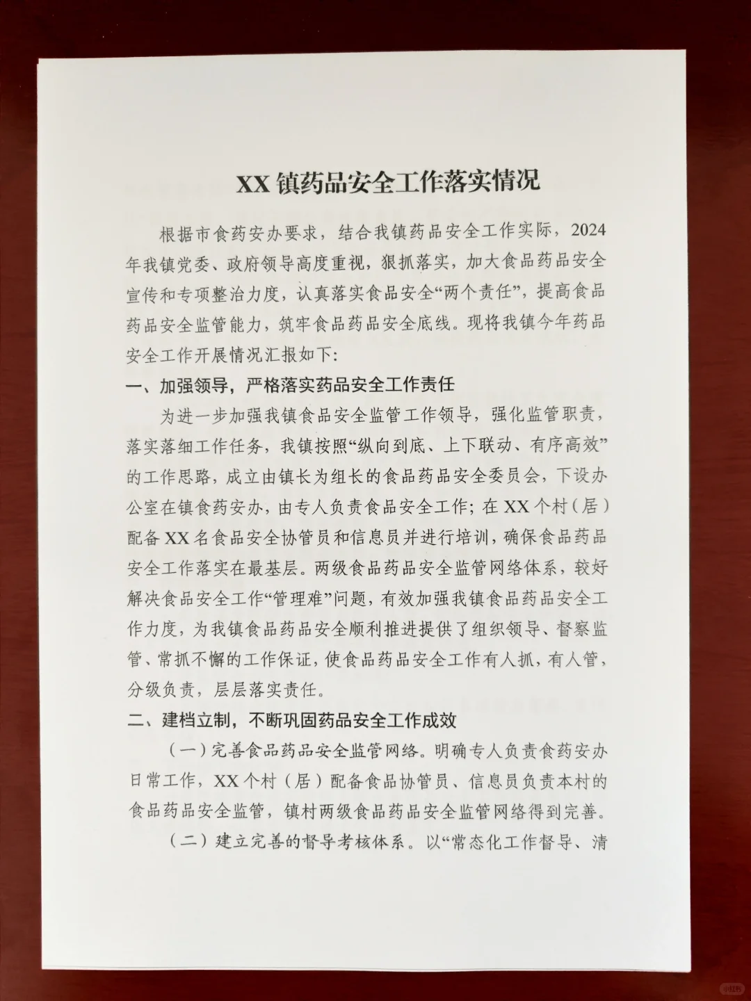 工作情况报告