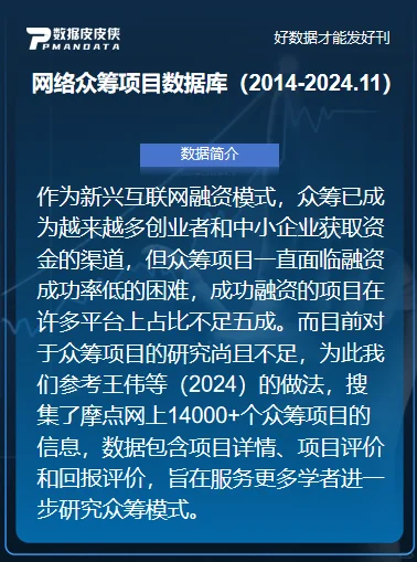 摩点网 14000 + 众筹数据，写论文不卡壳啦
