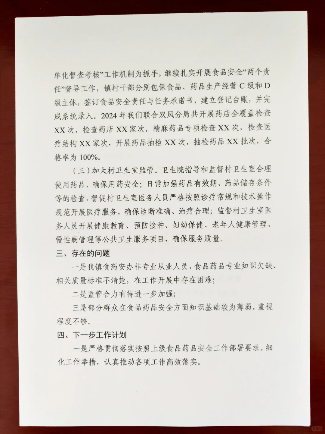 工作情况报告