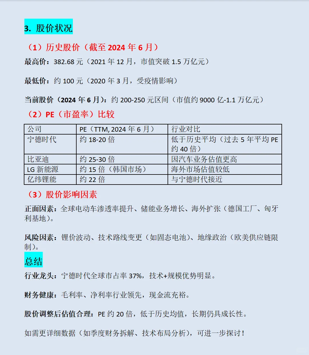 宁德时代（CATL）深度分析