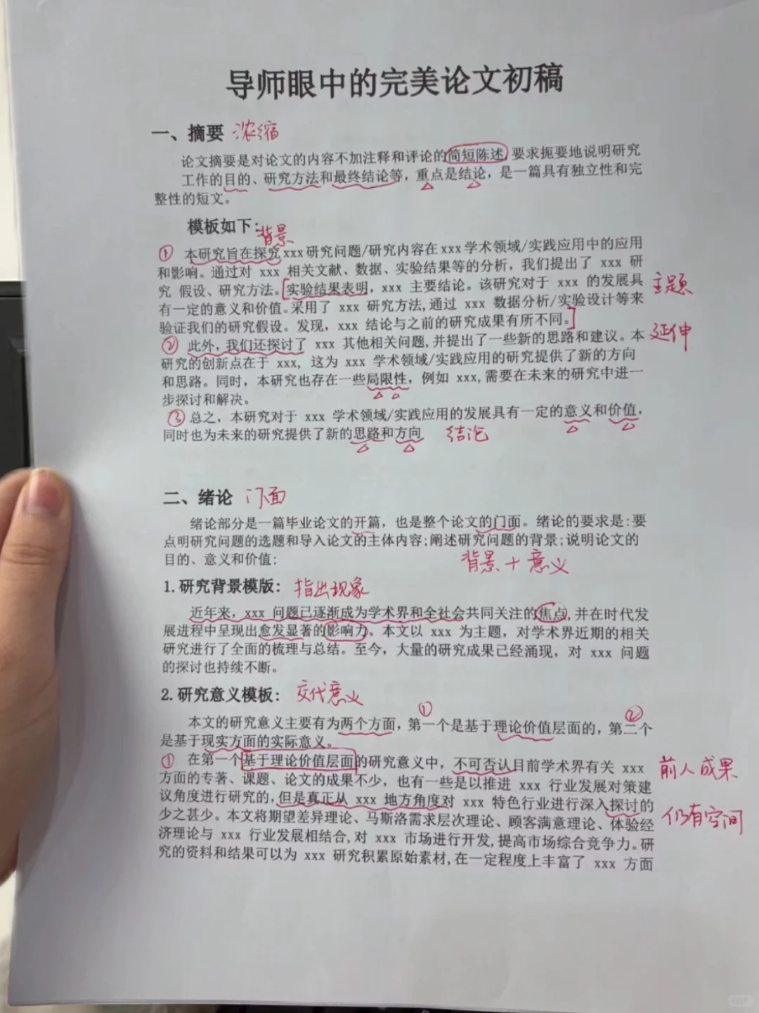 被导师夸爆的论文初稿模板长这样🤔🤔