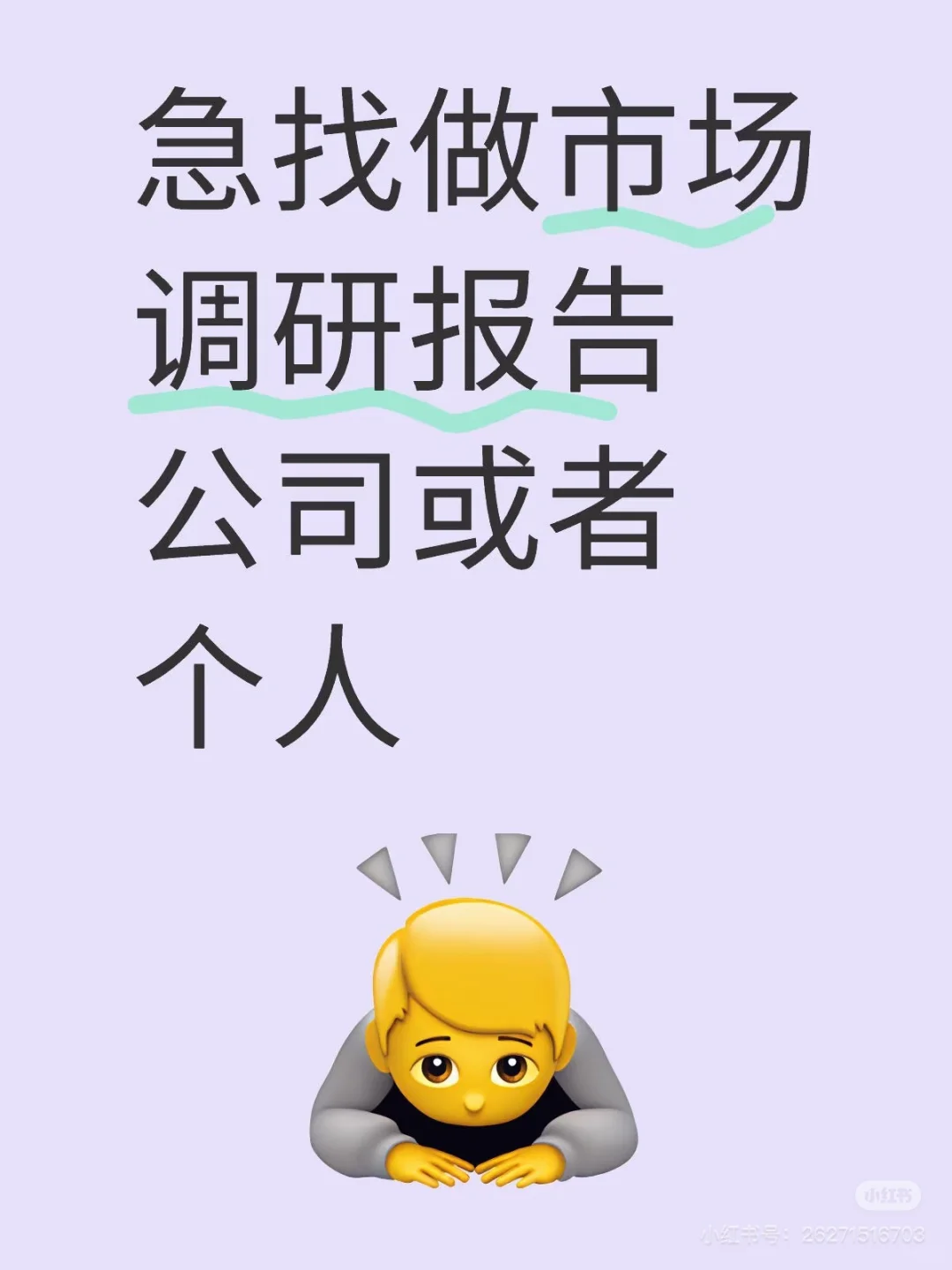 急需做市场调研报告的公司或个人