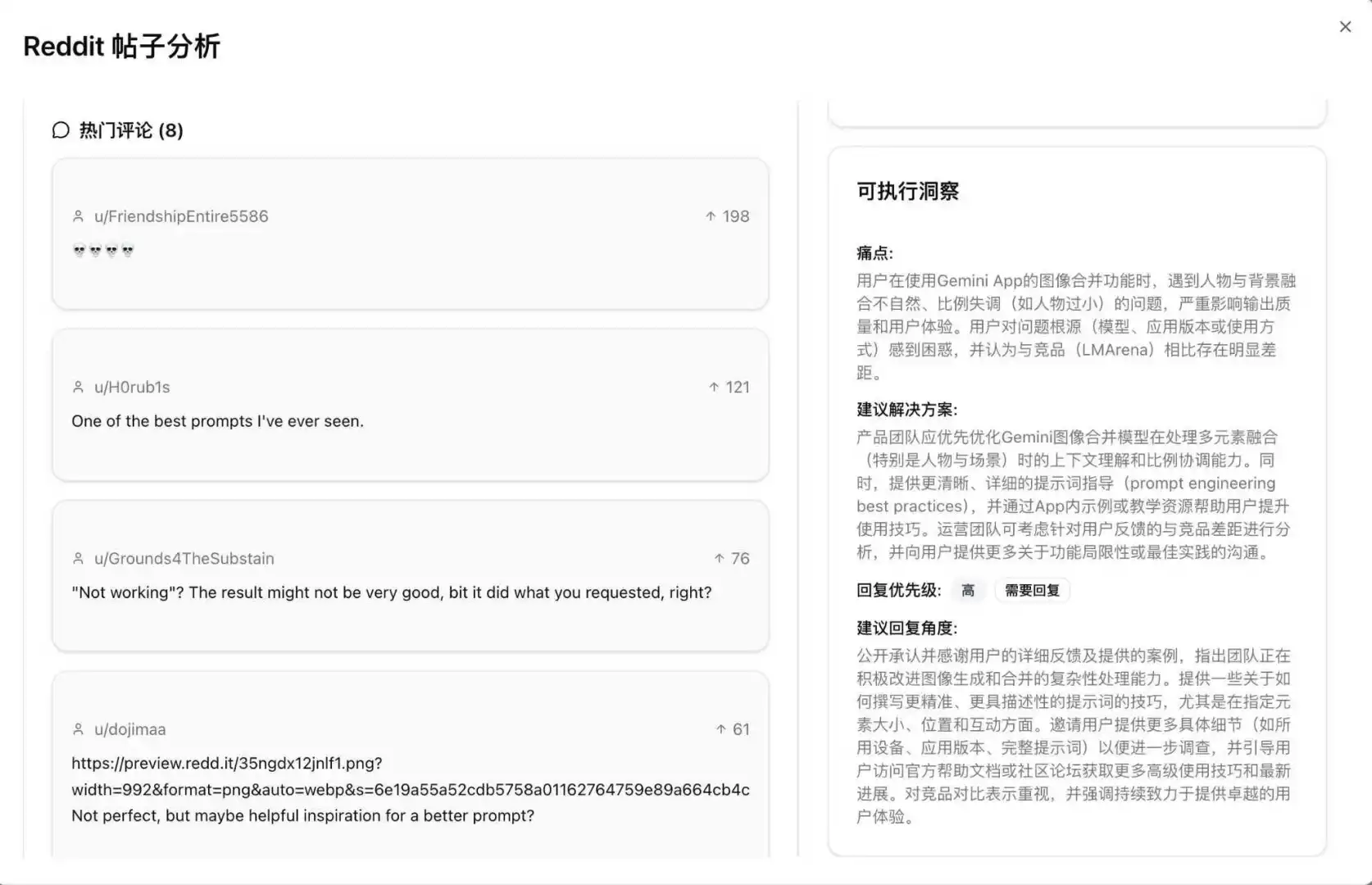 Reddit 帖子自动分析成功！运营等喂饭了