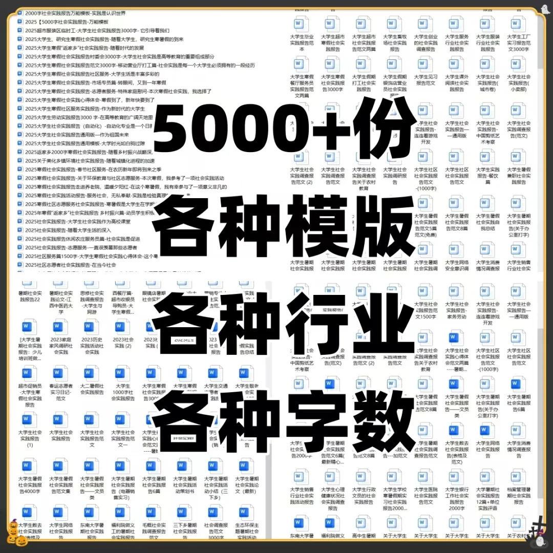 大学生调研调查报告多行业5000份模板分享！