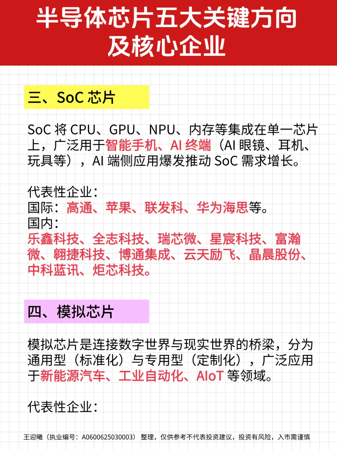 半导体芯片五大关键方向！（附企业）