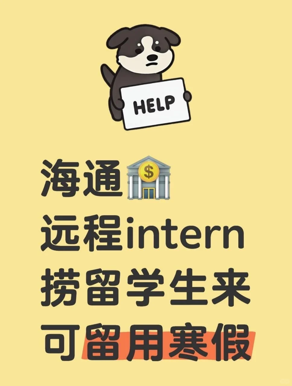 10🈷有能来海通实习的留学生嘛，捞