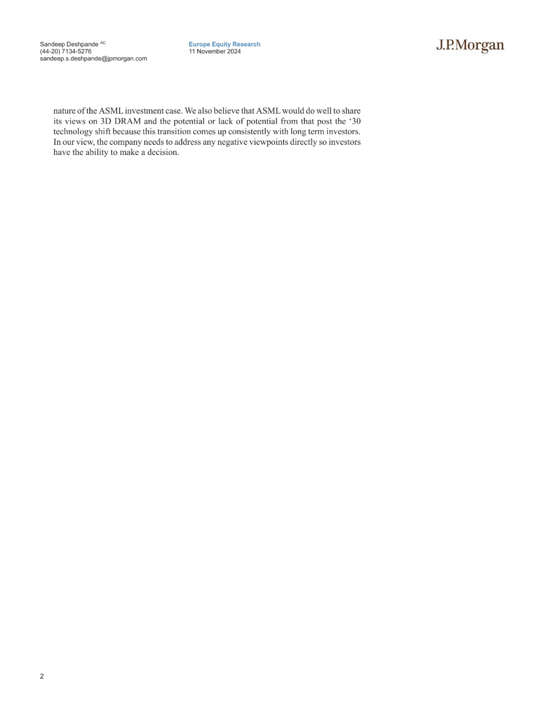 海外研报：ASML指引分析