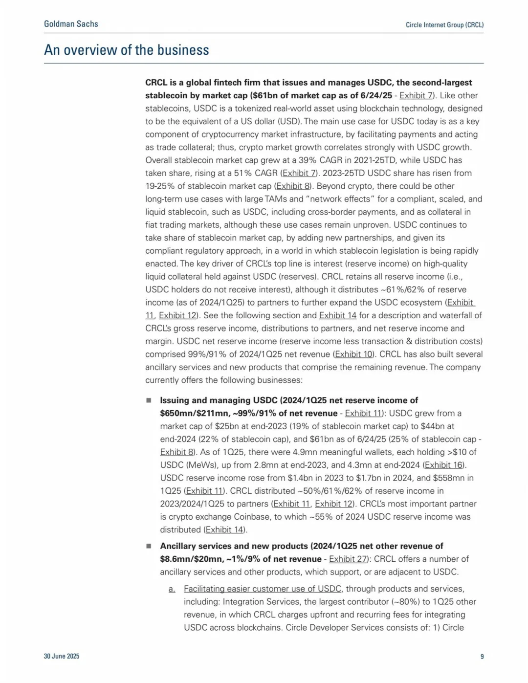 高盛研报解读 Circle估值过高