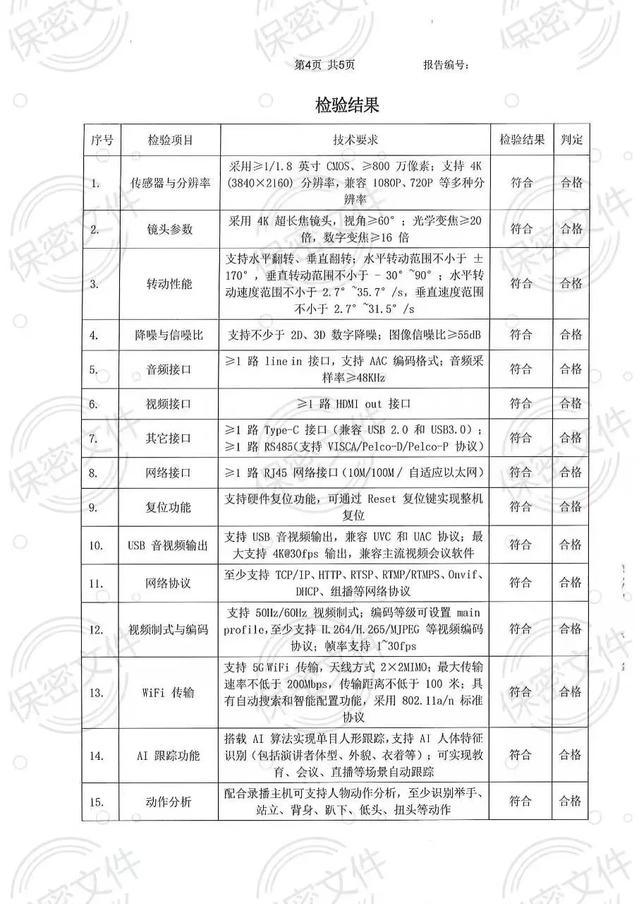 无线云台摄像机-检验报告