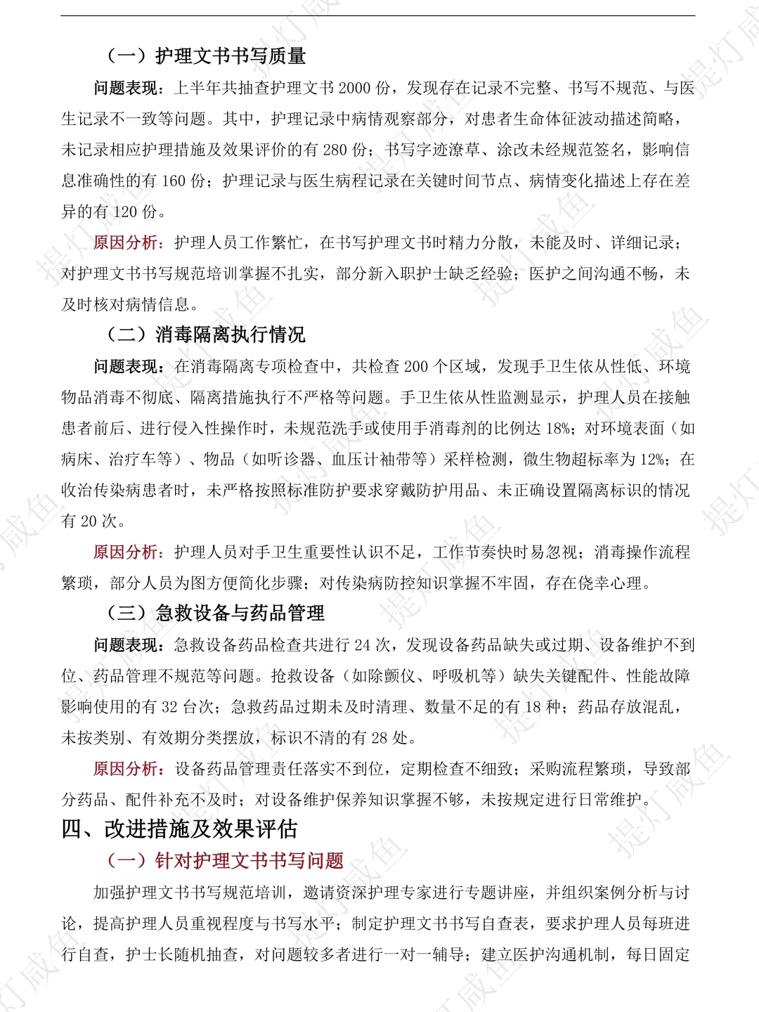刚做好的上半年护理质控分析新鲜出炉🤩