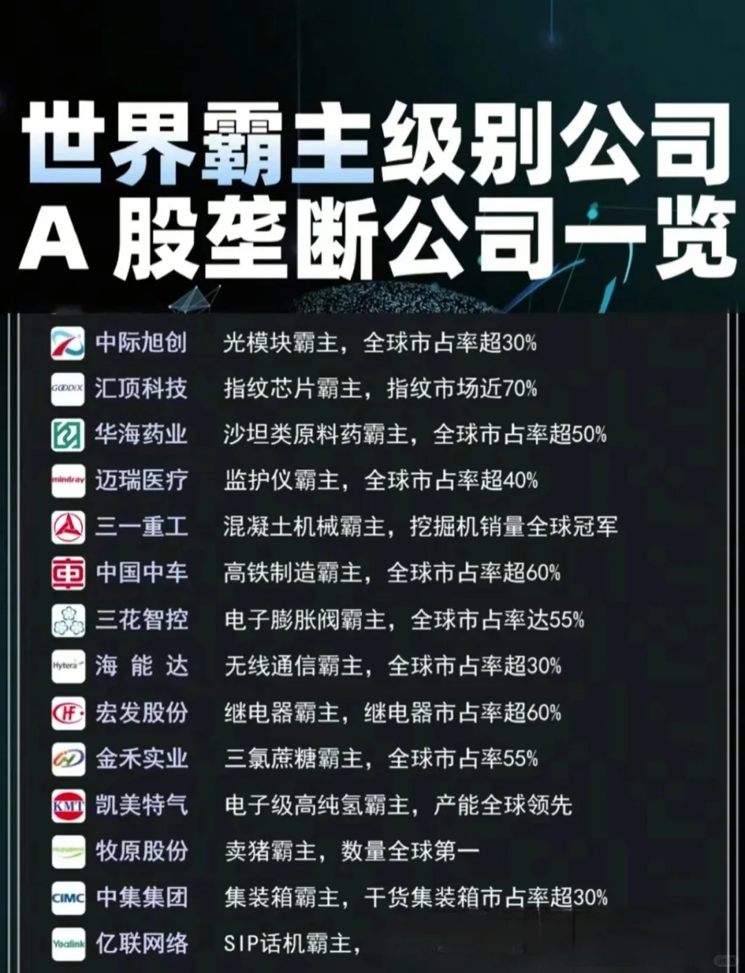 寻找中国伟大公司之【垄断巨头】