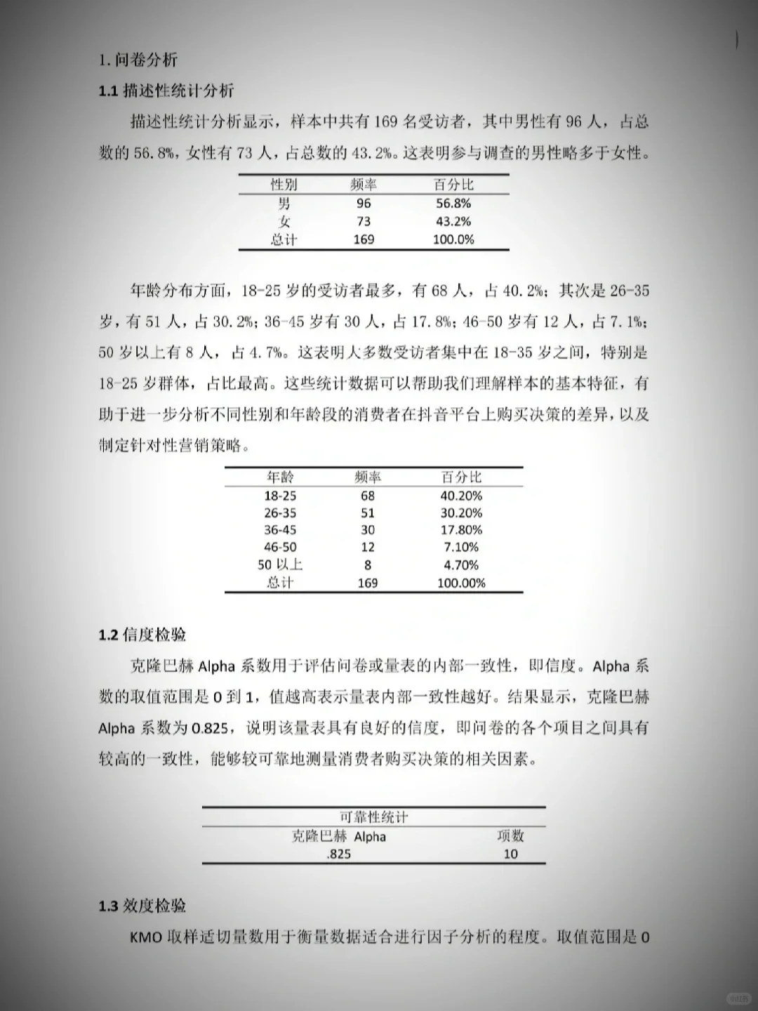 导师:这才是标准的spss问卷分析格式😂