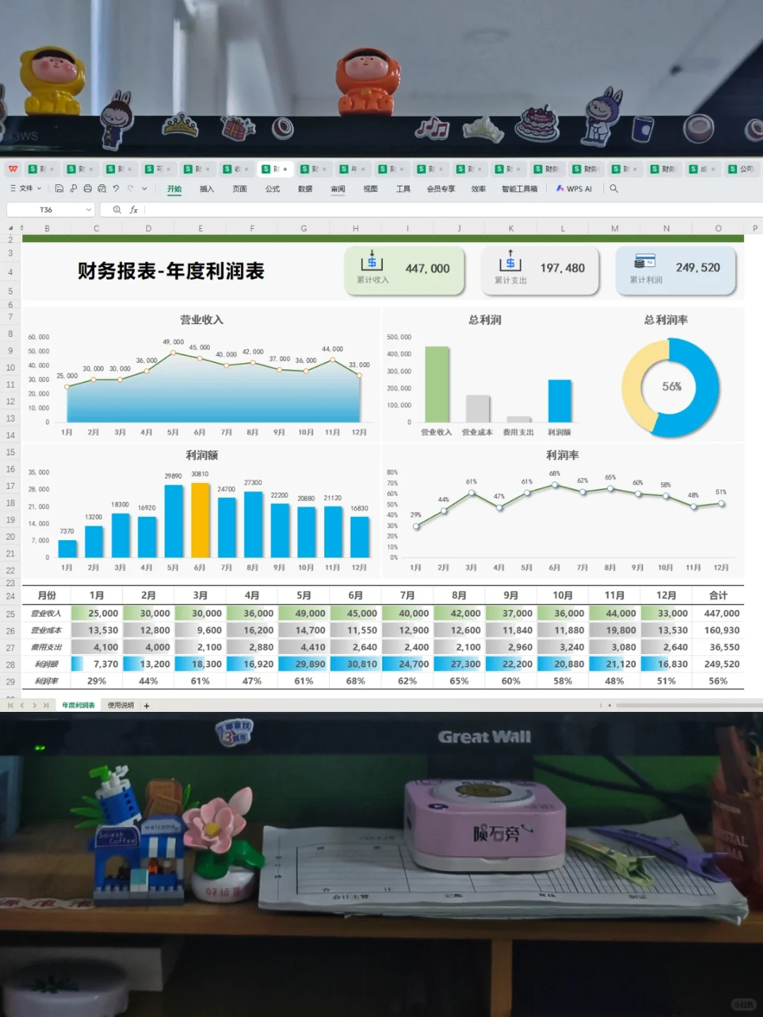 头一次见这么漂亮的利润分析表，真的眼前一