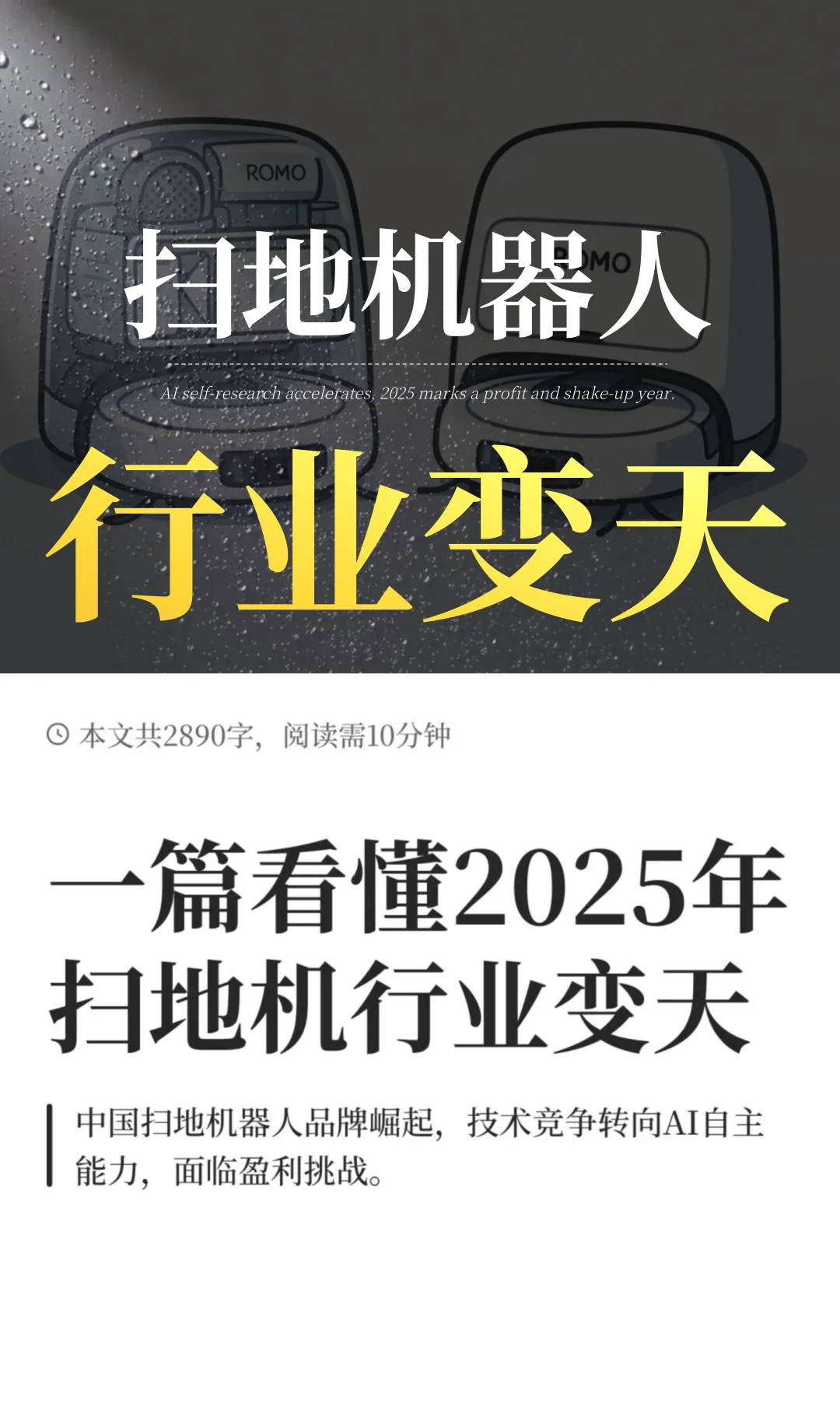 一篇看懂2025年扫地机行业变天