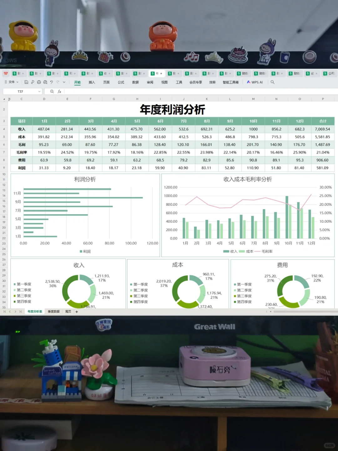 头一次见这么漂亮的利润分析表，真的眼前一