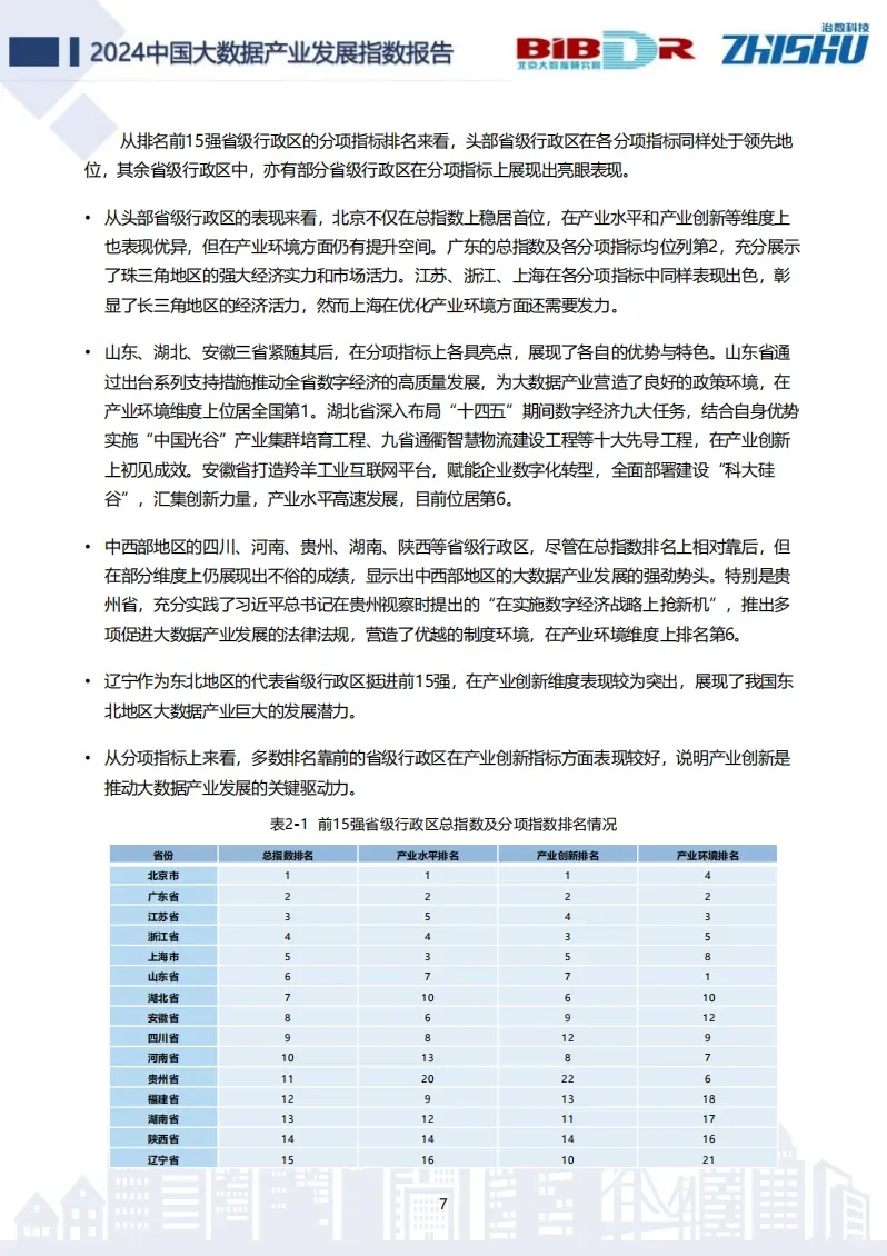 中国大数据产业发展指数报告(2024版)