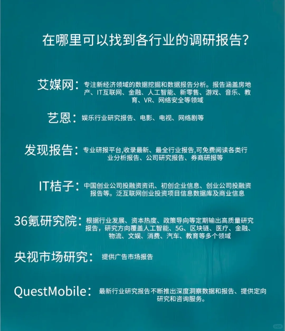 在哪里可以找到各行业的调研报告？