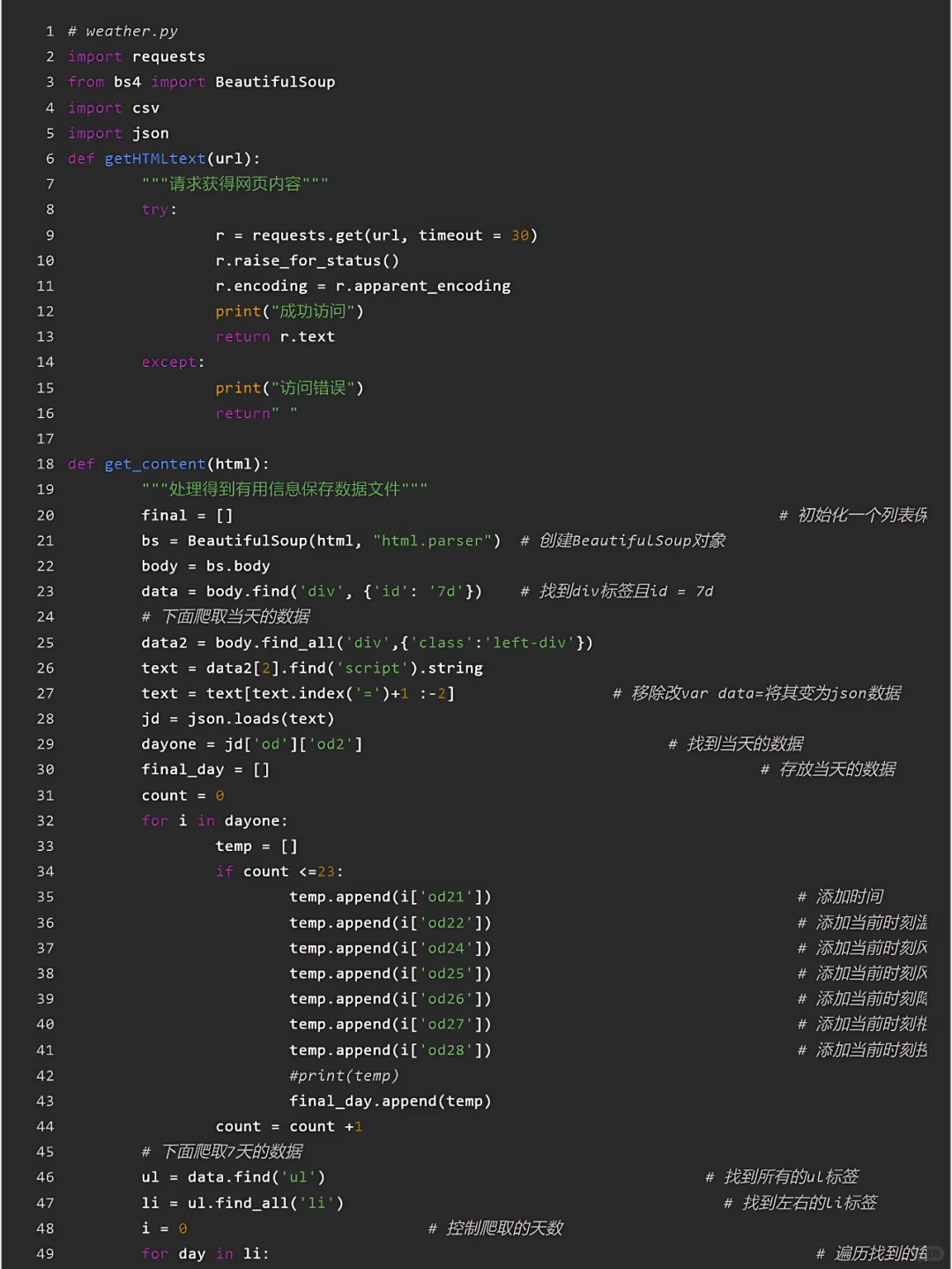 按步展示：Python爬取天气数据及可视化分析