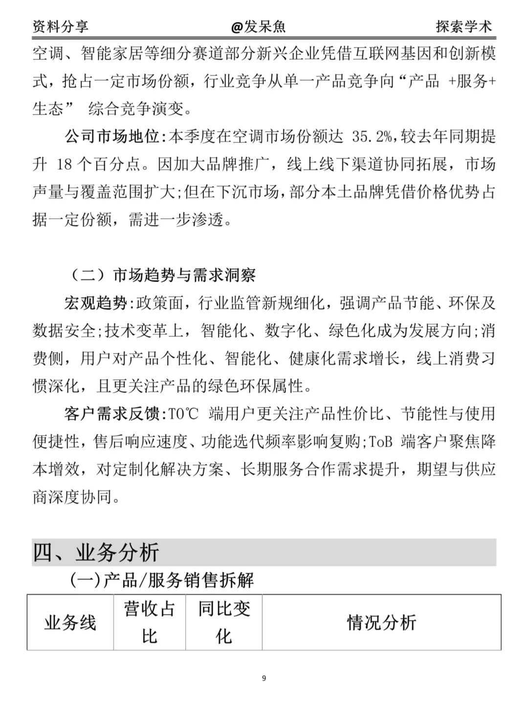 超详细经营分析报告模版（附格力集团案例）