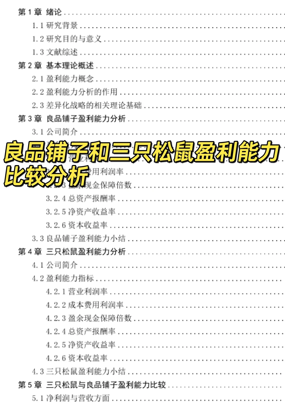 辅导盈利能力分析论文怎么写