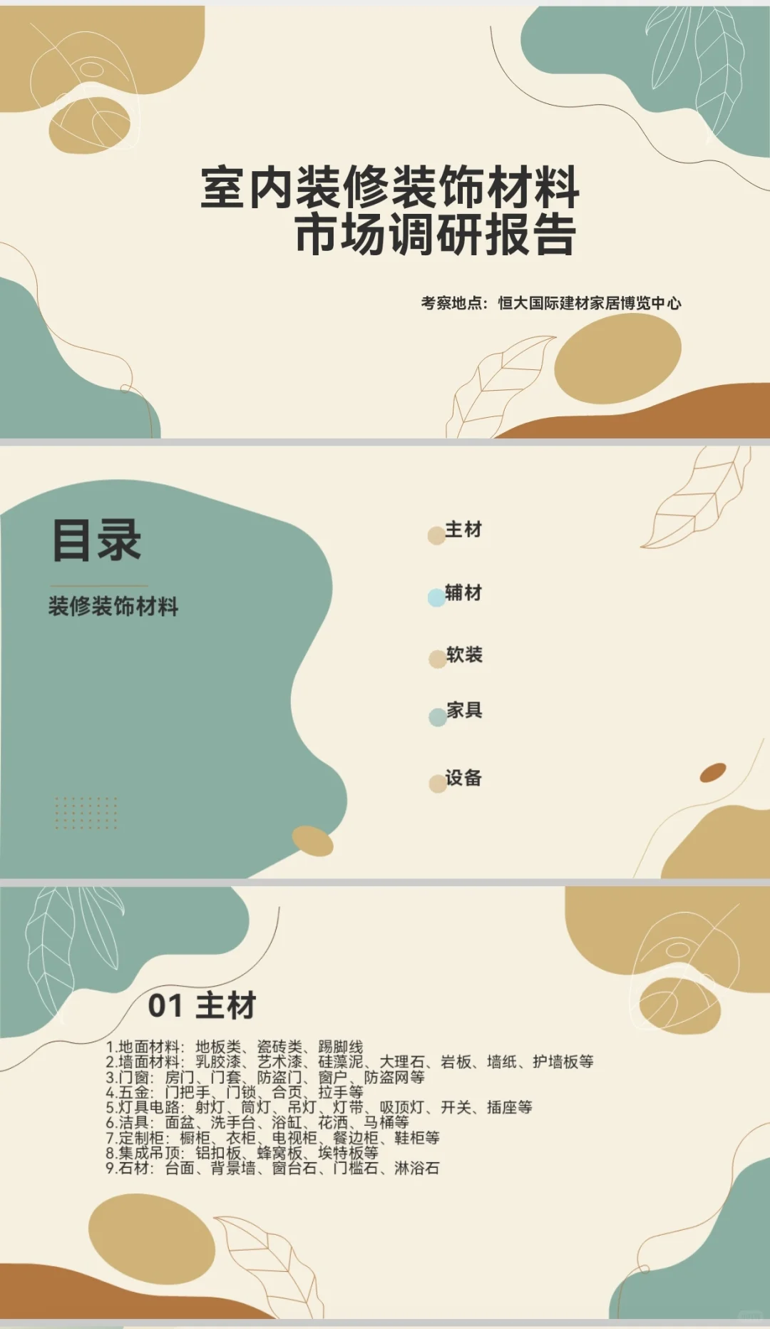市场调研报告室内装饰材料-PPT分享