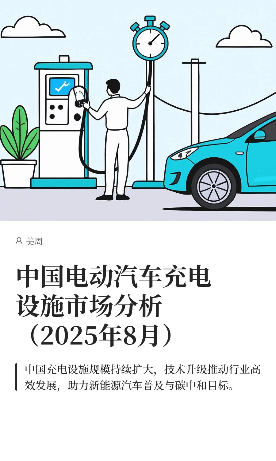 中国电动汽车充电设施市场分析2025年8月