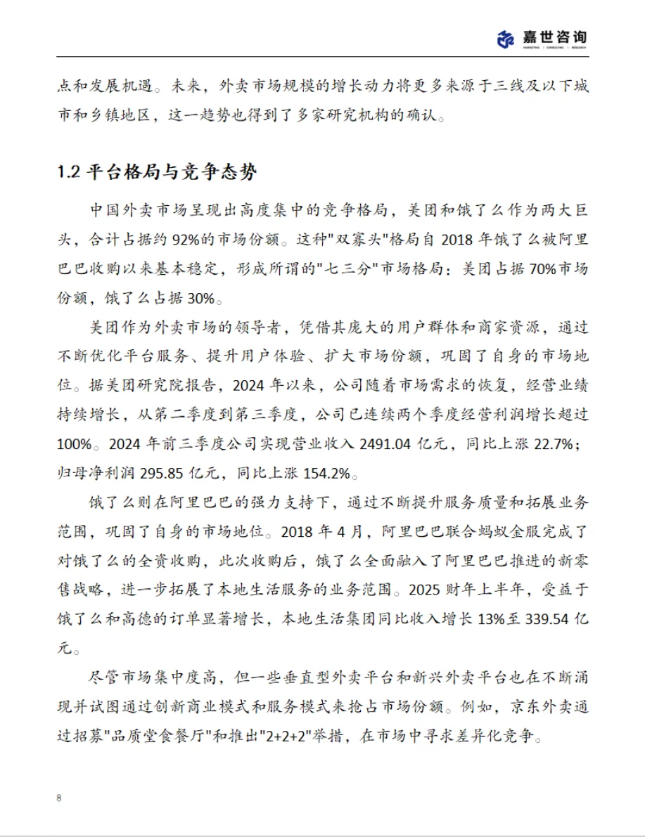 2025中国外卖市场现状报告