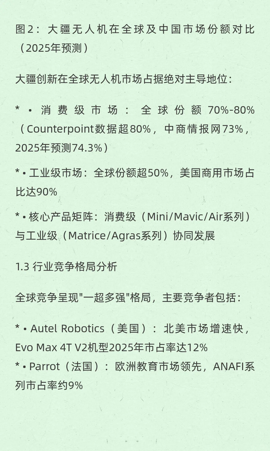 无人机行业格局与大疆优势深度研究报告
