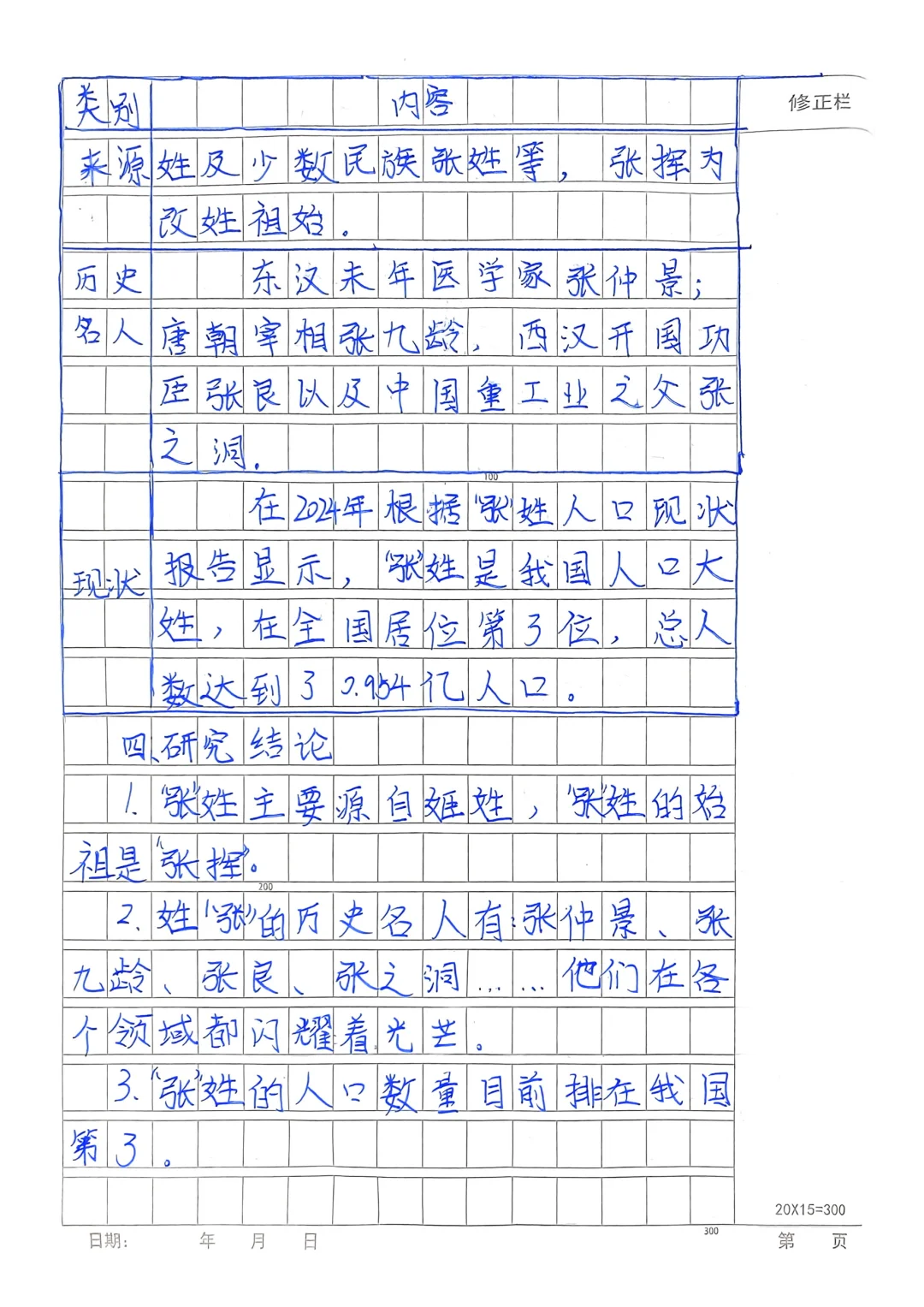 关于“张”姓的历史和现状研究报告