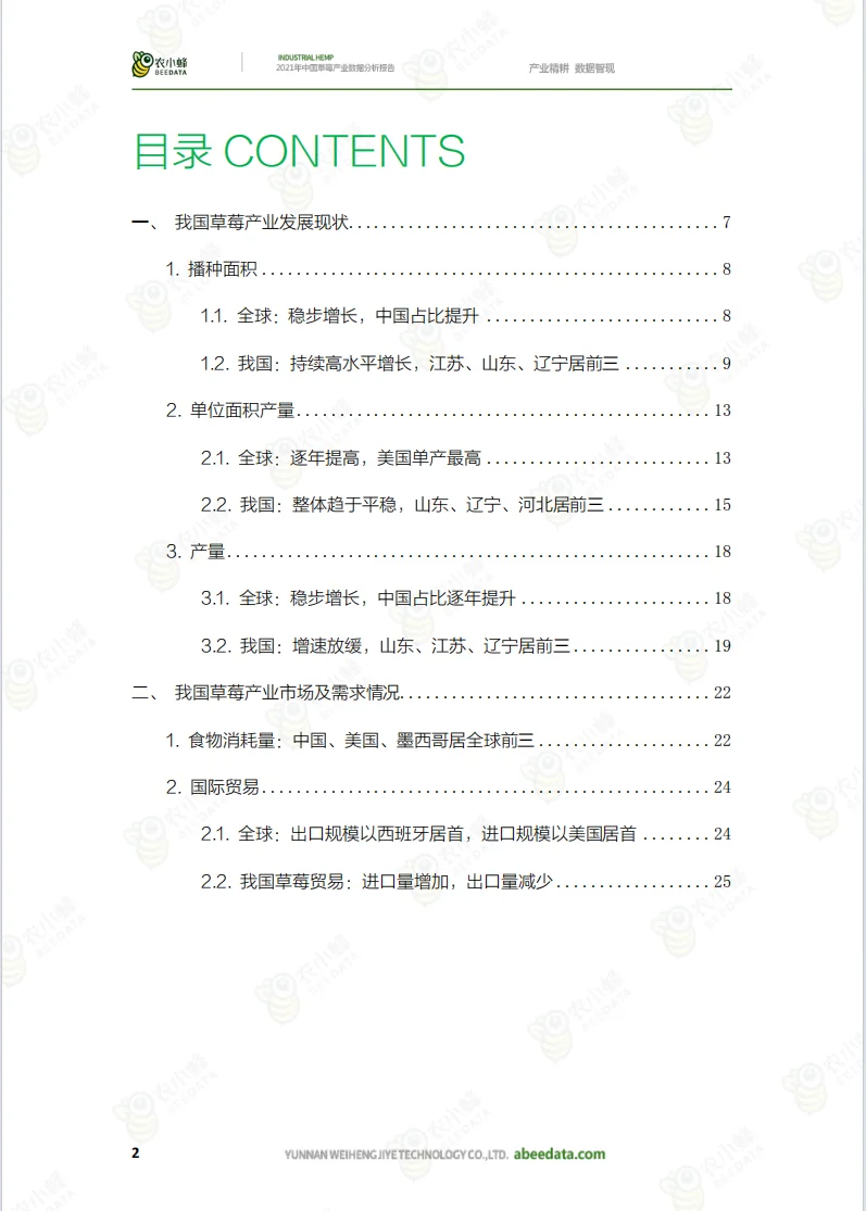 数据分析报告之农业报告