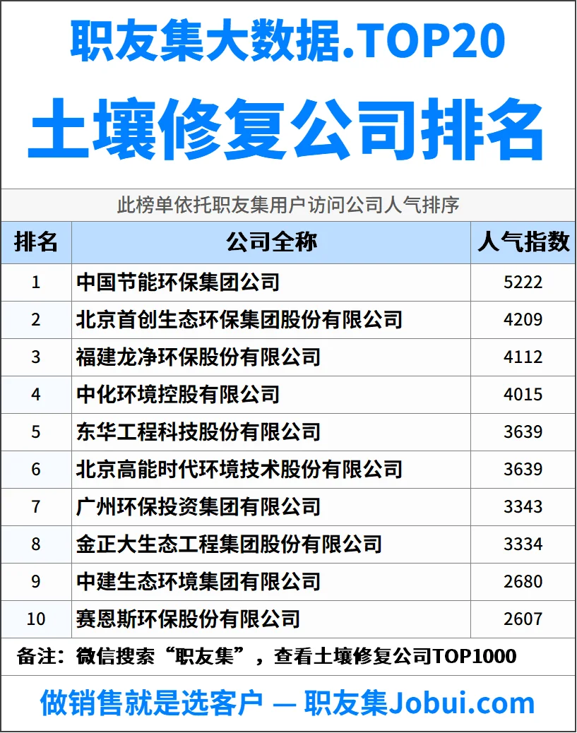 2025年中国土壤修复公司排行榜