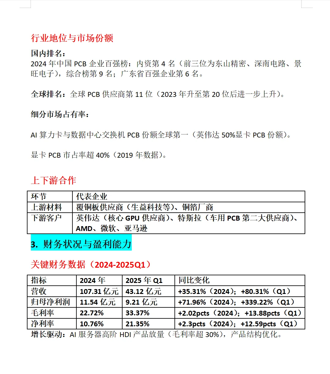 胜宏科技综合分析