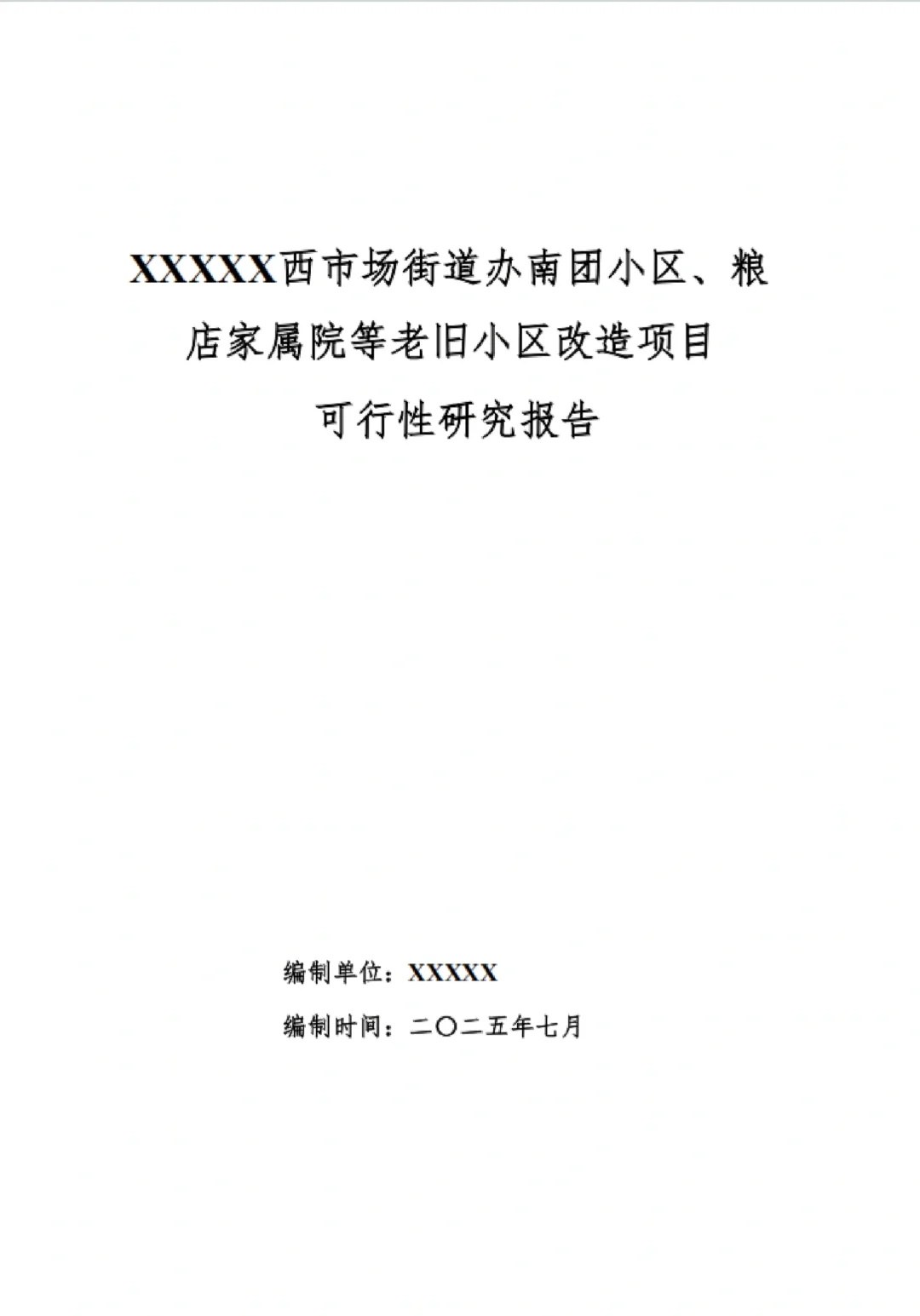 可行性研究报告模板