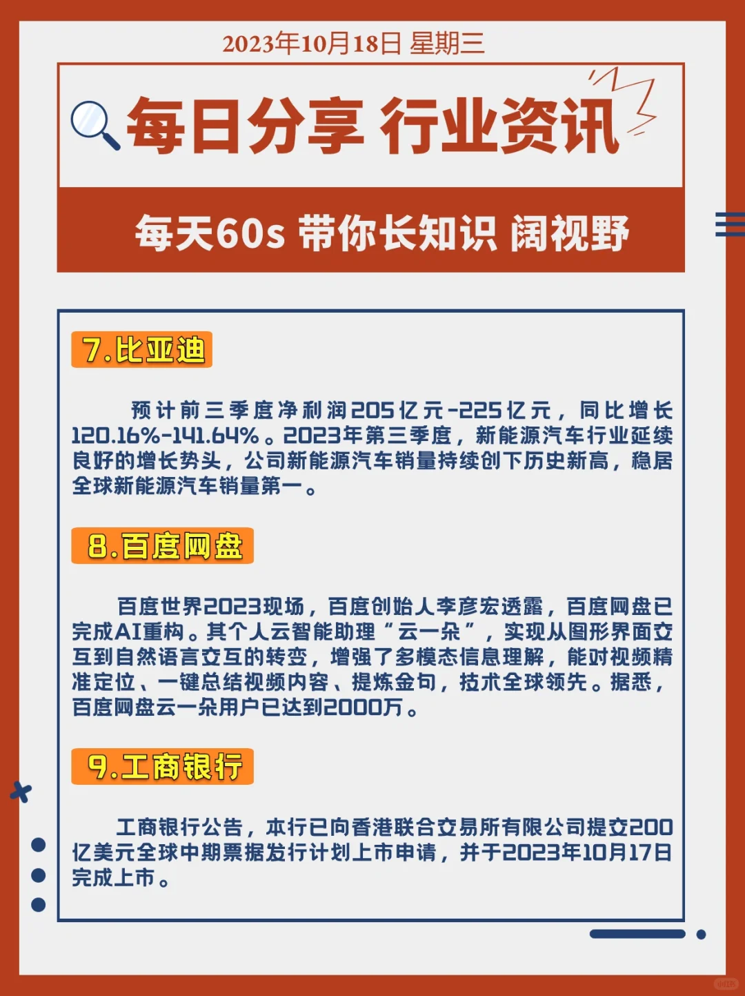 每日分享 行业资讯