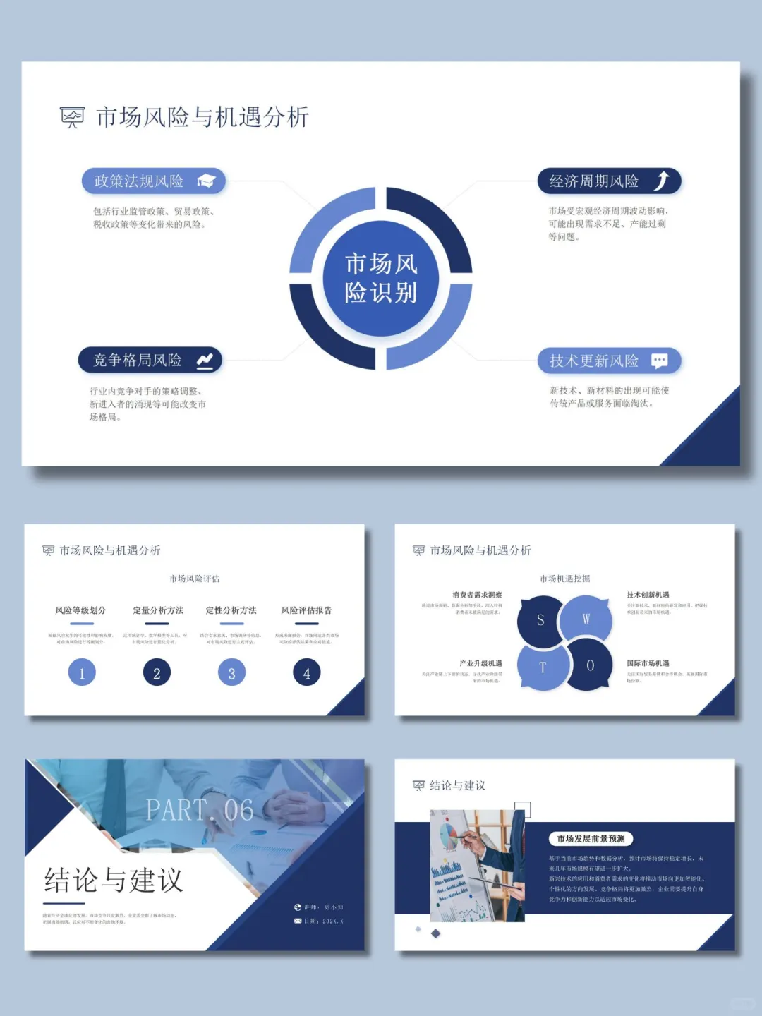 【09】蓝色简约市场分析报告PPT