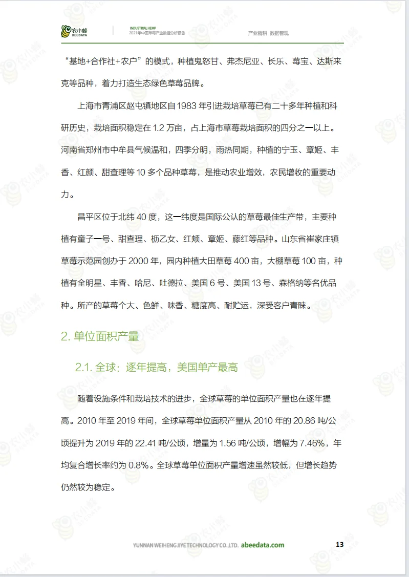 数据分析报告之农业报告