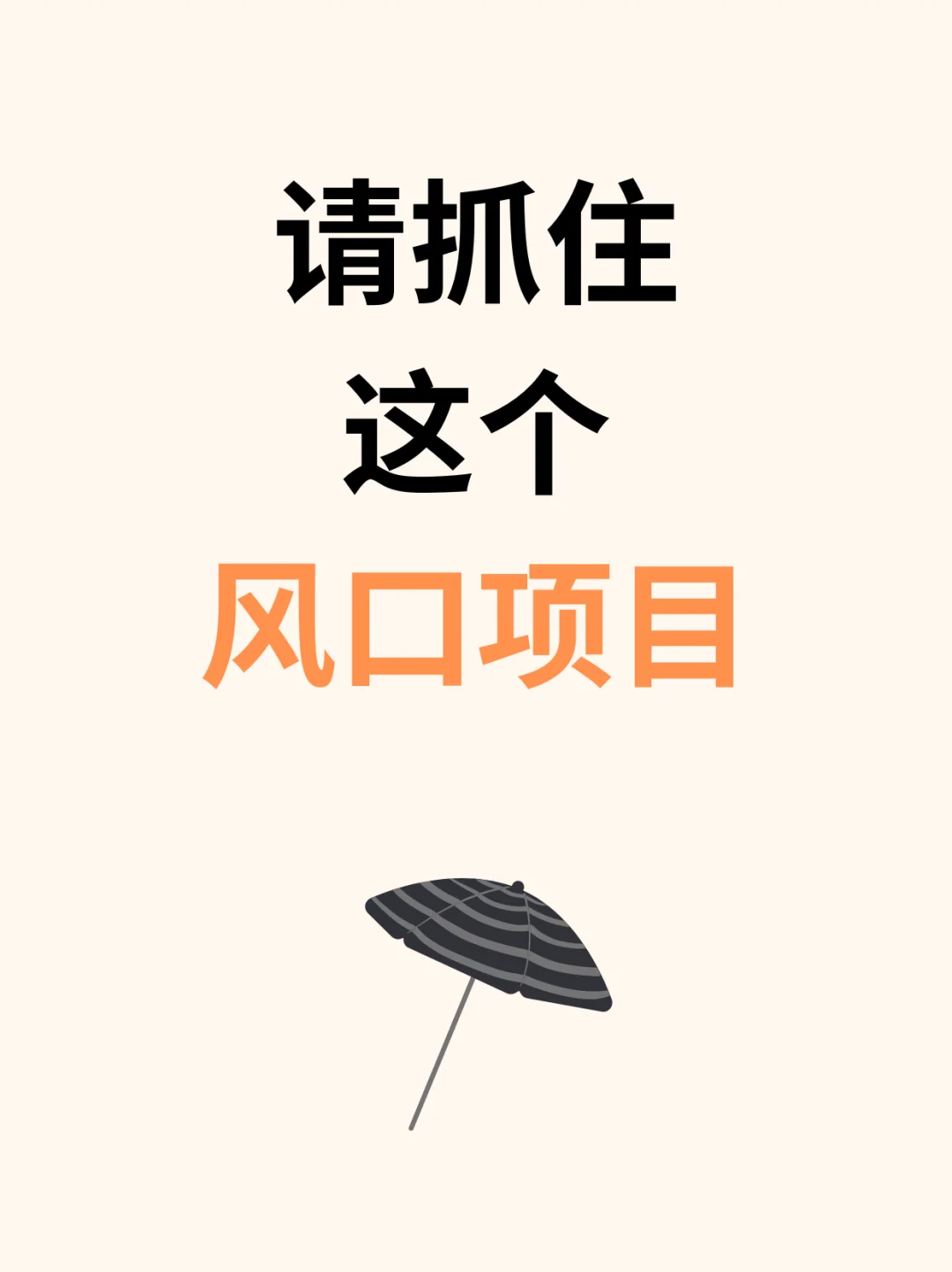 把握住这个风口项目！