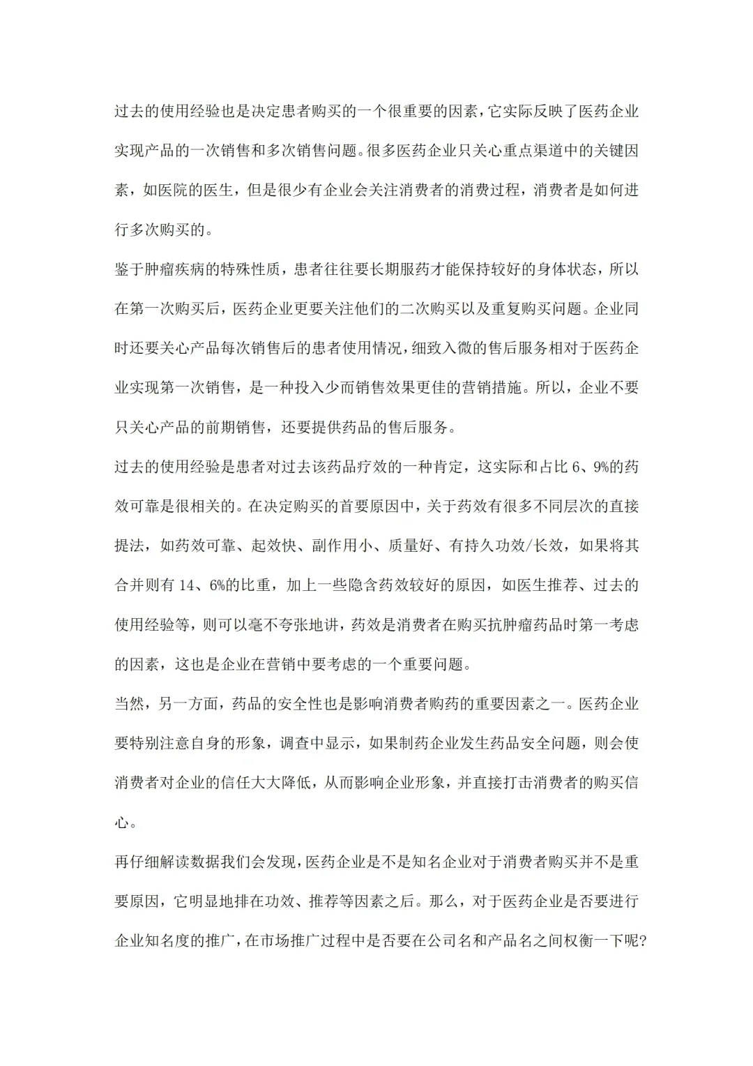 医药市场调研报告