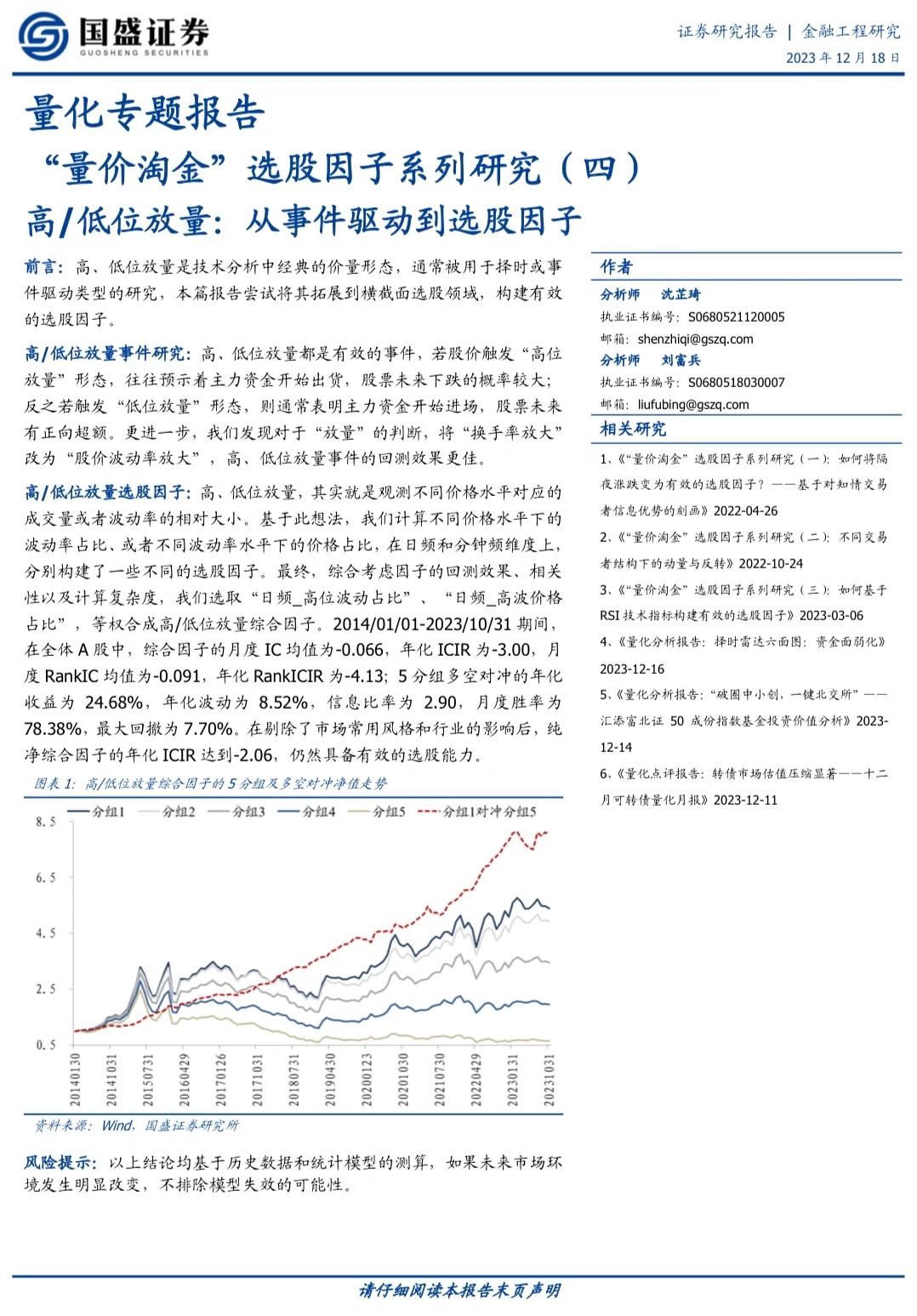 量化研报研读Week1