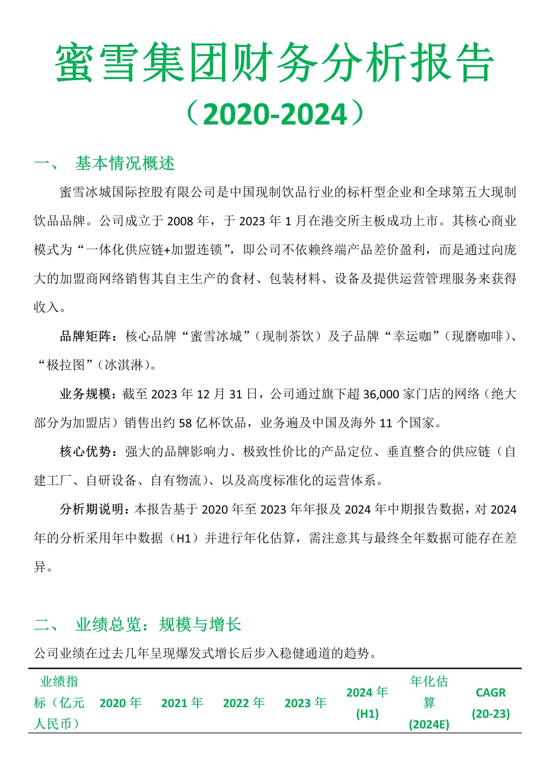 你们要的蜜雪冰城财务报告分析来啦！