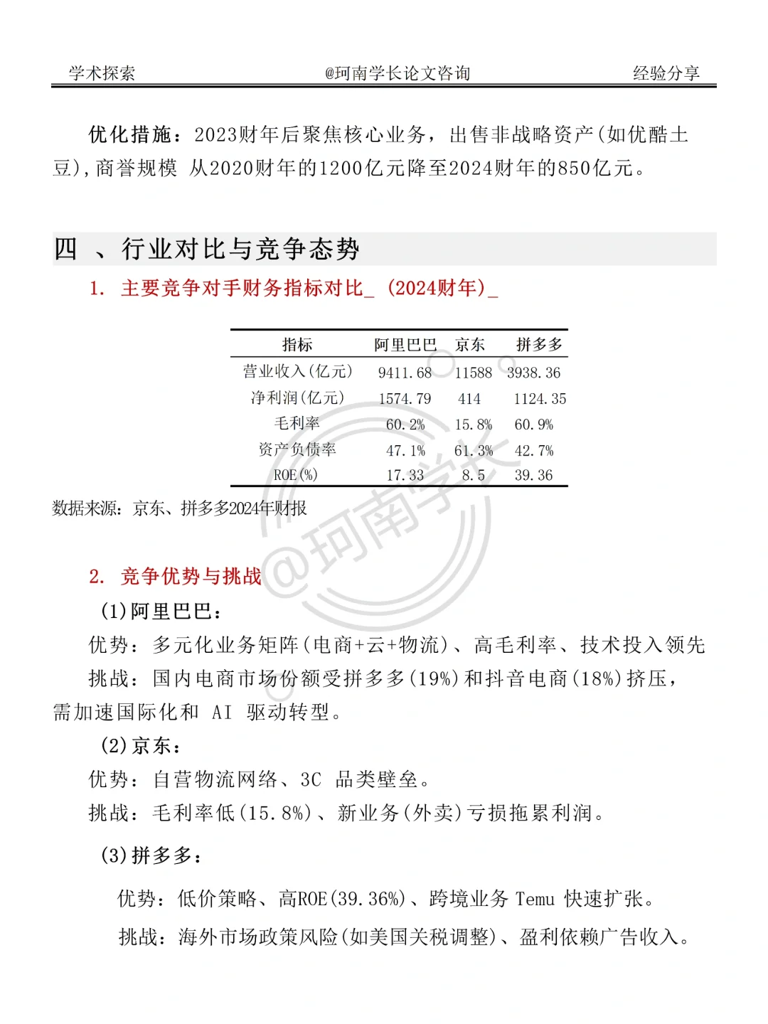 阿里巴巴集团财务分析报告，放心抄啊！