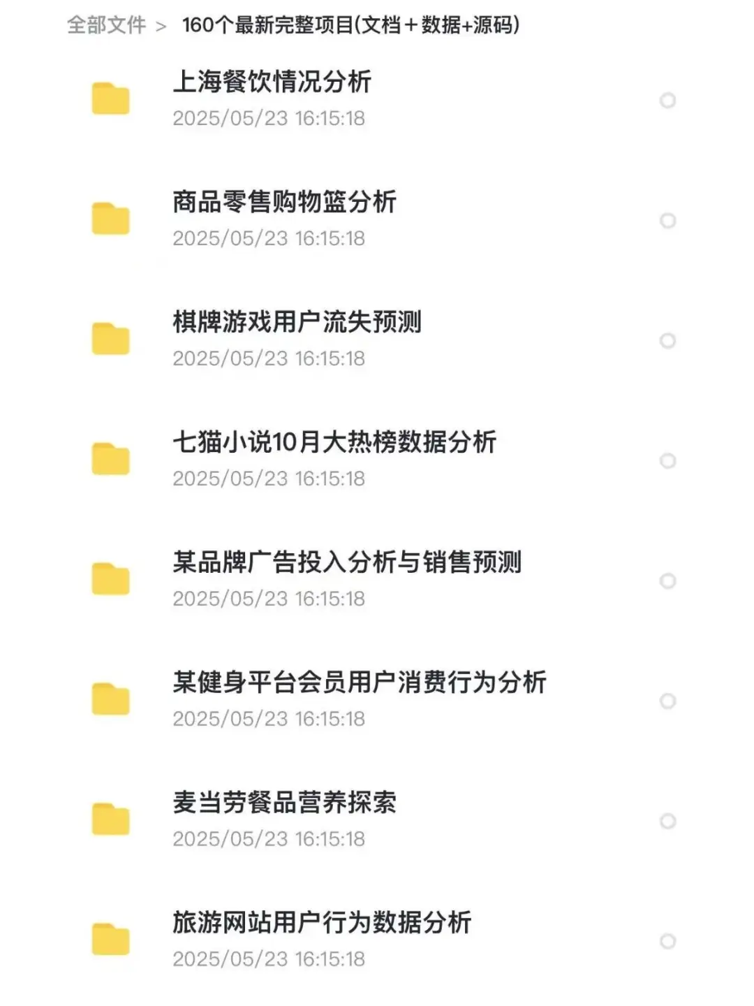 数据分析230个项目，拿走不谢