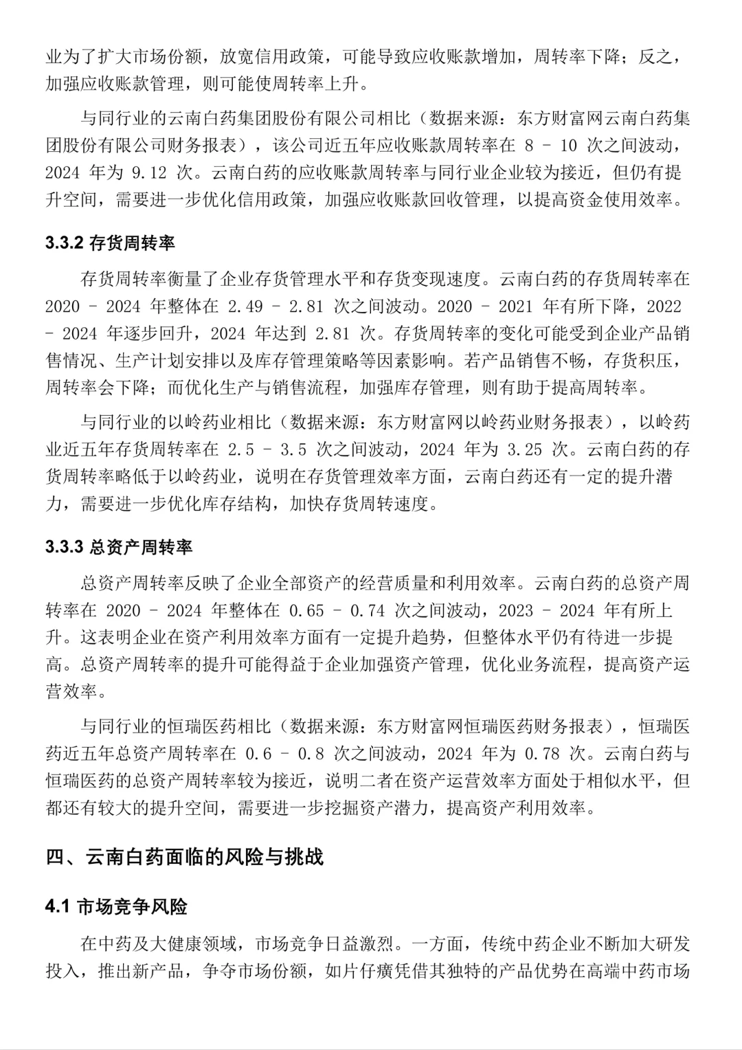 云南白药2020-2024年财务分析报告📝