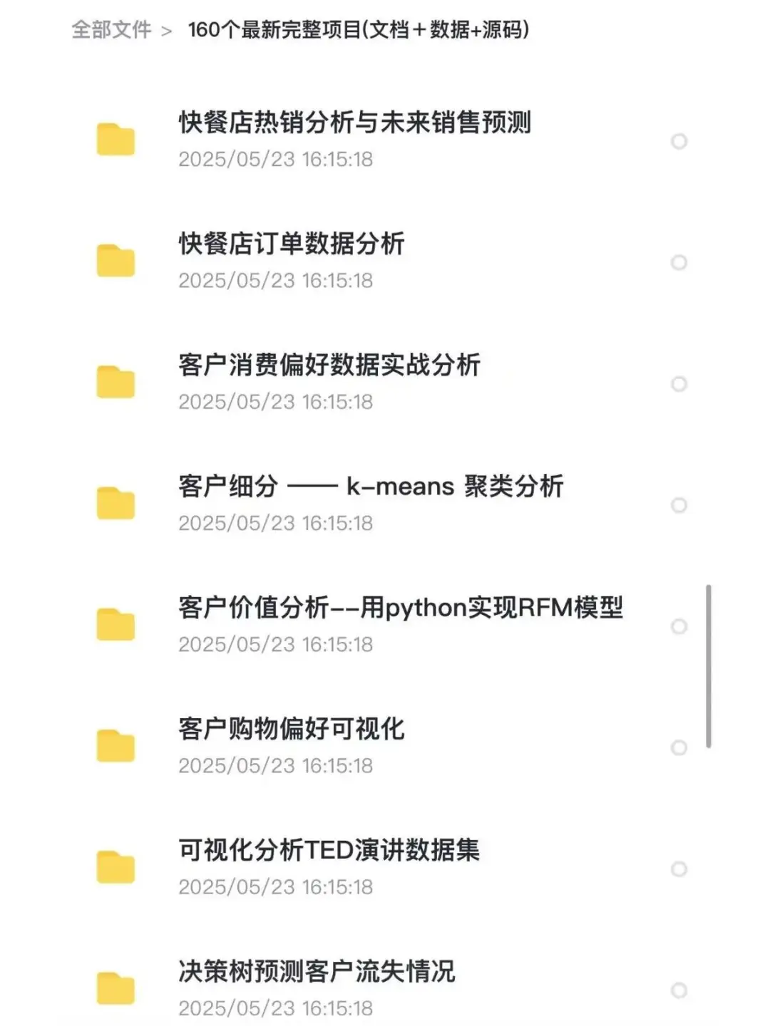 数据分析230个项目，拿走不谢