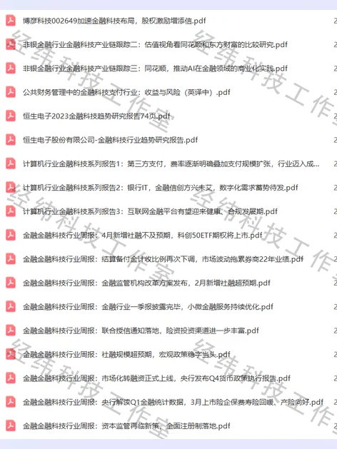金融科技行业研究分析报告