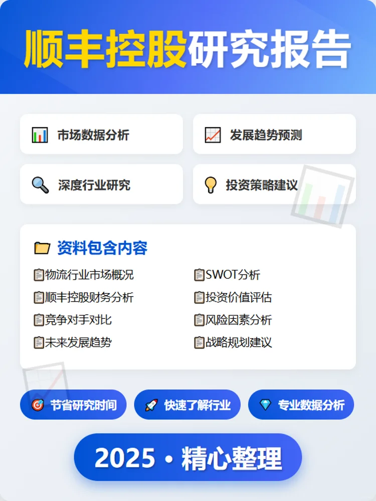 顺丰控股2025快递物流行业调