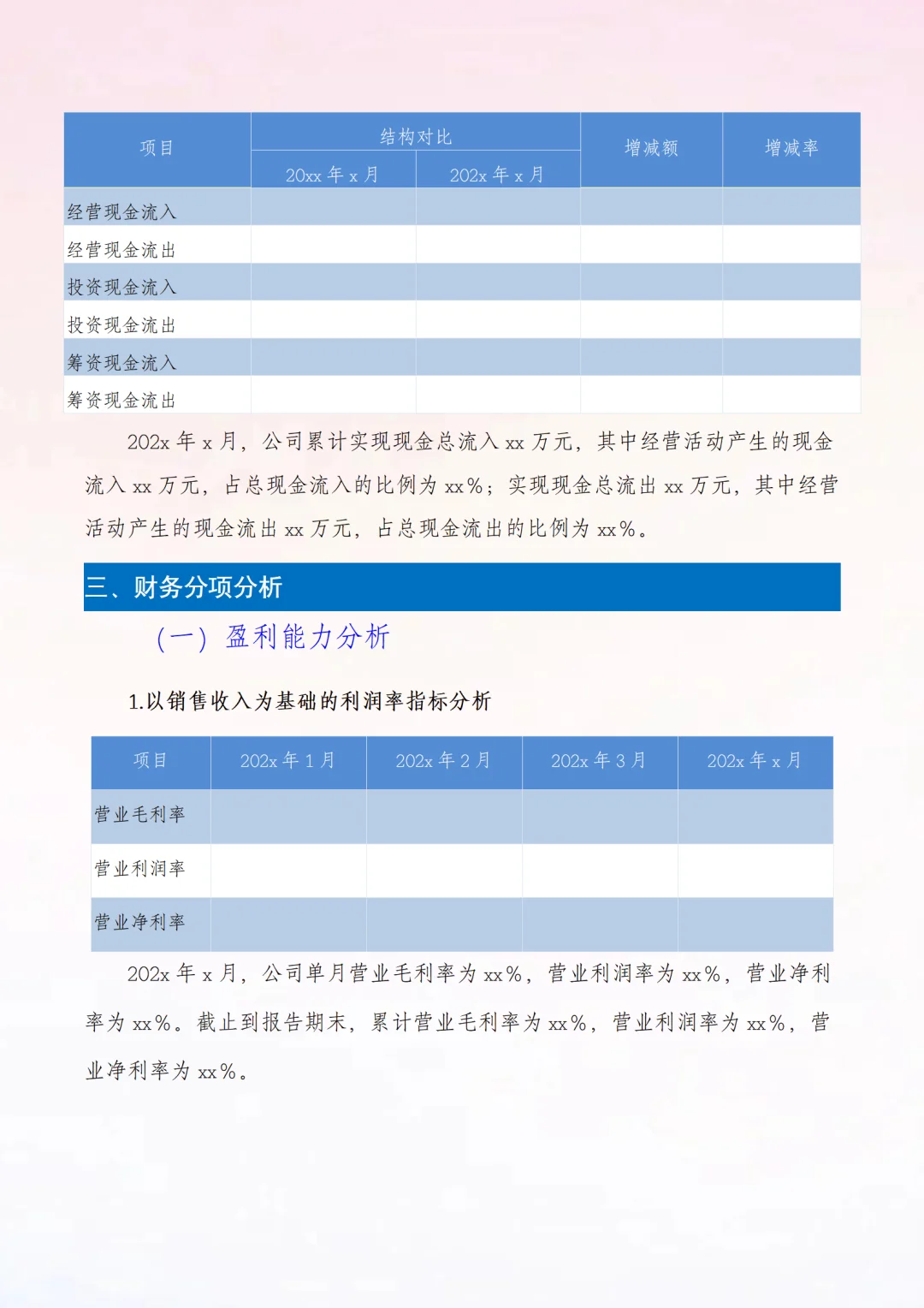 抄模板：财务数据分析报告