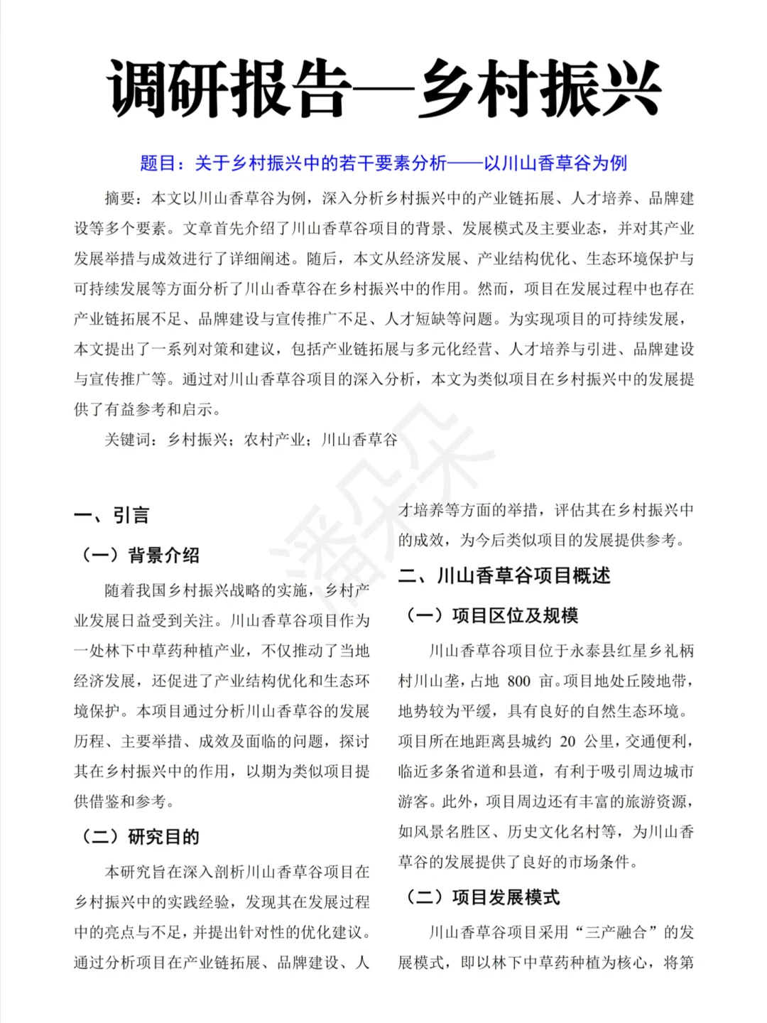 乡村振兴调研报告｜这里找写作思路✅