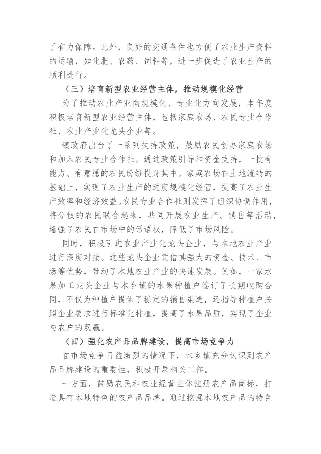 2024年乡镇农业产业发展情况总结